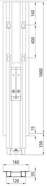 Słupek Blueline 1000 mm DL środkowy