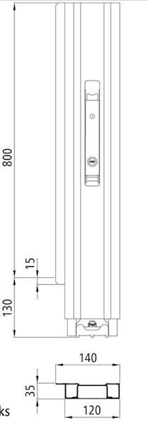 Słupek Blueline 800 mm IL tył prawy