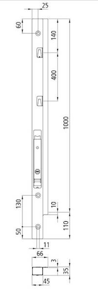 Słupek Blueline 1000 mm DL przód prawy