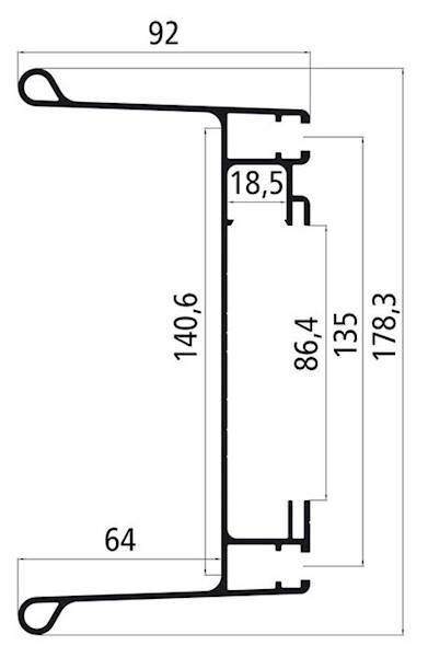 Zderzak aluminiowy L=7000 mm, anoda