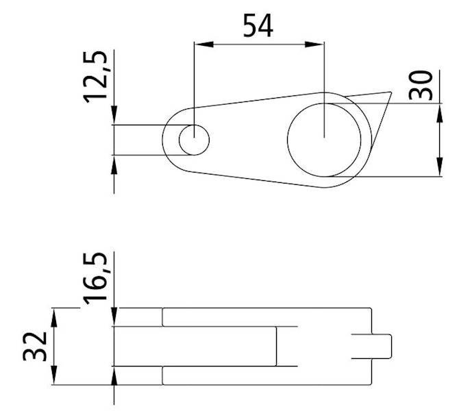 Widełki D= 30MM, (H519)