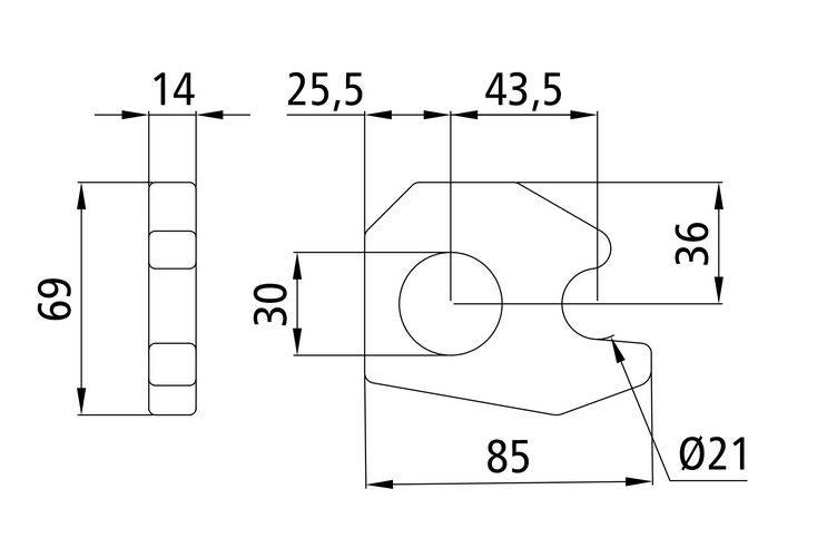 Zamek burtowy H120A - podstawa haka 30 mm