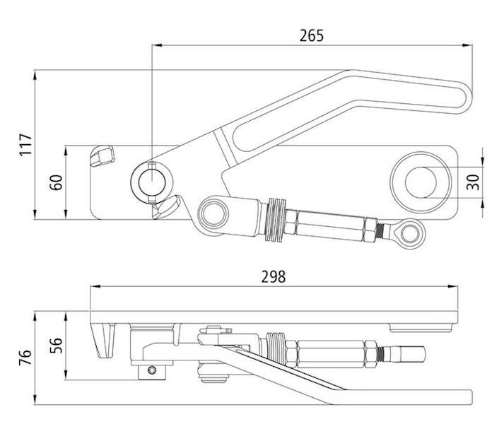 Dźwignia zamknięcia centralnego H519,fi 30 mm-LEWE
