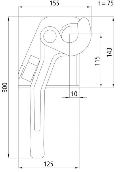Zamknięcie burtowe H 114 ST surowe - lewe