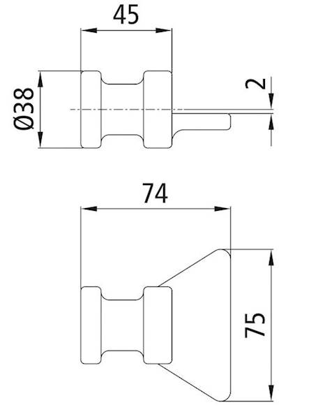 Mocowanie zamknięcia H 115 S do zaspawania, surowe