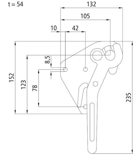 Zamknięcie burtowe H 114, surowe - LEWE