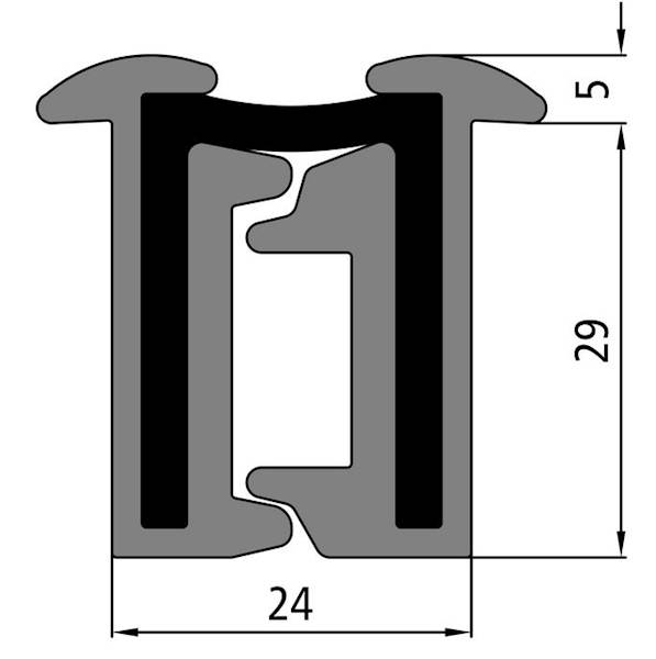 Zawias listwowy 24x29x4000 mm - 180 stopni
