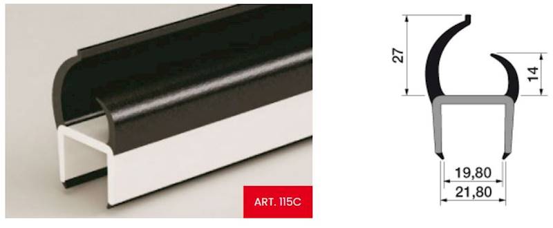 Uszczelka PVC 19,8/21,8 mm, L=5000 mm