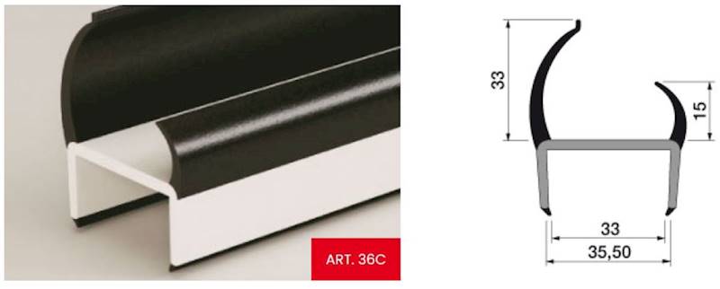 Uszczelka PVC 33/35,5 mm, L=5000 mm