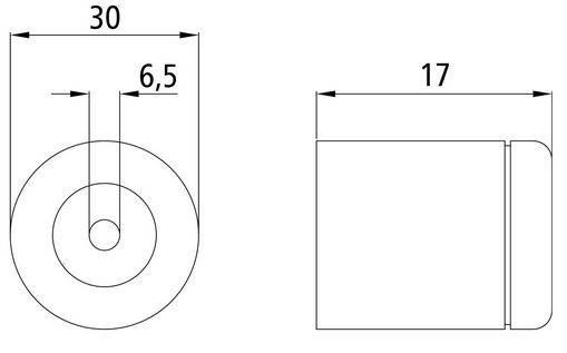 Odbój gumowy, okrągły, L=17 mm, średnica 30 mm