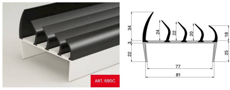 Uszczelka PVC 77/81 mm, L=5000 mm
