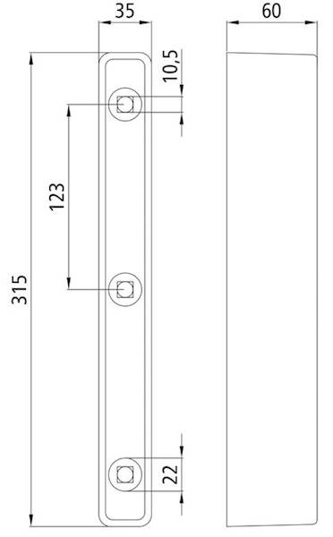 Odbój gumowy 320 x 35 x 60 mm ( dł x szer x wys )