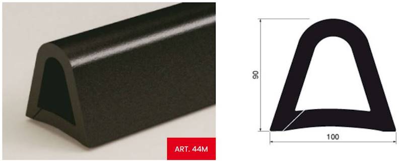 Odbój gumowy 2600x91x101 mm ( dł x szer x wys )