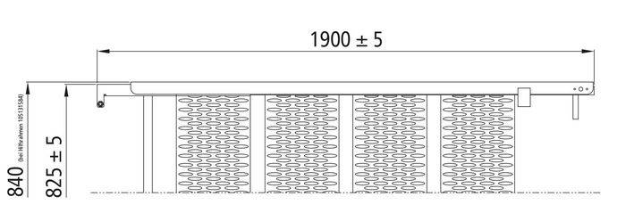 Schody składane, szer. 825, wys. 800-950, 5 st.