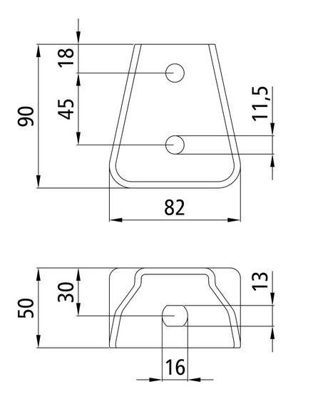 Konsolka 84x90x50 mm, fasolka 16x13 mm ocynk