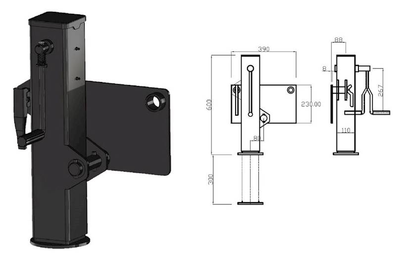 Podpora dyszla OMS230-RK-530