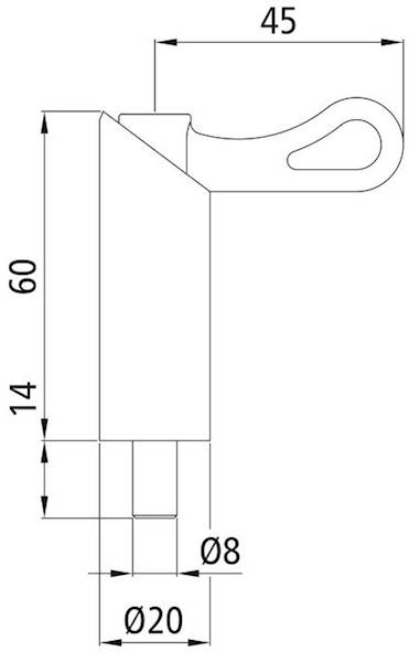 Rygiel S 814 N D=8 mm, H=14 mm
