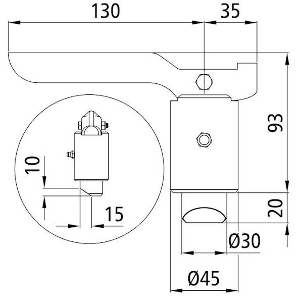 Blokada zapadkowa nogi podporowej 30 mm