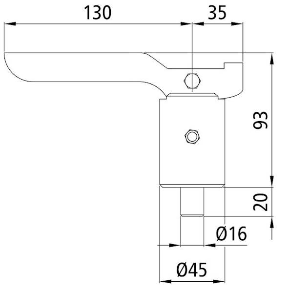 Blokada zapadkowa nogi podporowej 16 mm