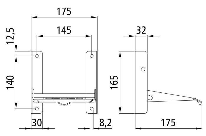 Stopień składany 116 ocynkowany - 160x150mm