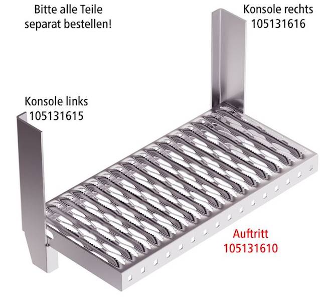 Stopień pojedynczy 630 x 240 mm (bez konsoli)