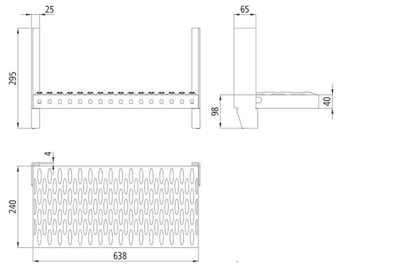 Stopień pojedynczy 630 x 240 mm (bez konsoli)