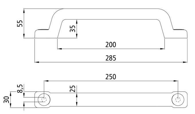 Uchwyt tworzywowy 30x55x280 mm ( rączka )