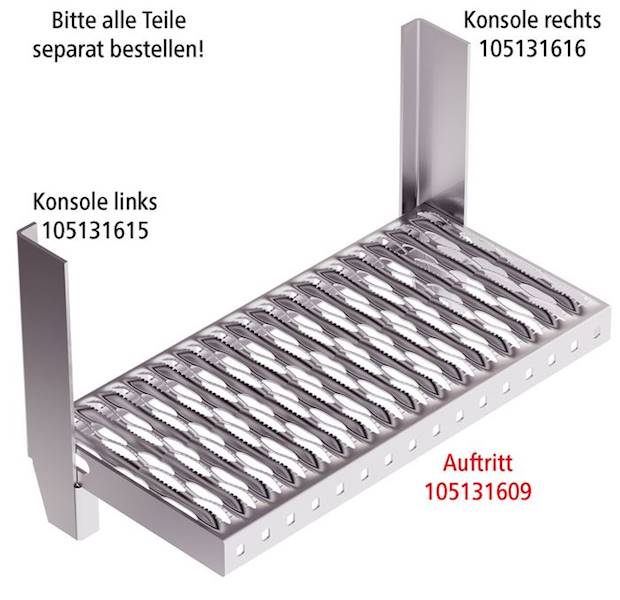Stopień pojedynczy 488 x 240 mm (bez konsoli)