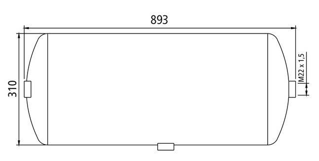 Zbiornik powietrza 60L, śr.=310 mm, L=893 mm