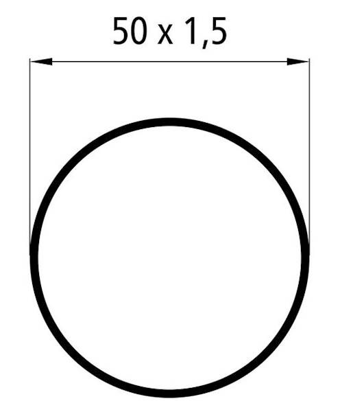 Rura plandeki, ocynk, D=50x1,5mm - 7300 mm