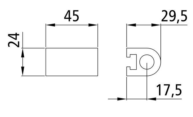 Gniazdo zawiasu 4041, aluminium surowe