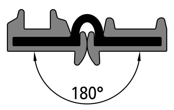 Zawias listwowy 24x24x2400 mm - 180 stopni
