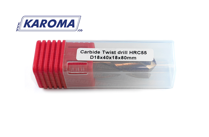 Wiertło węglikowe D18x40x18x80 HRC55