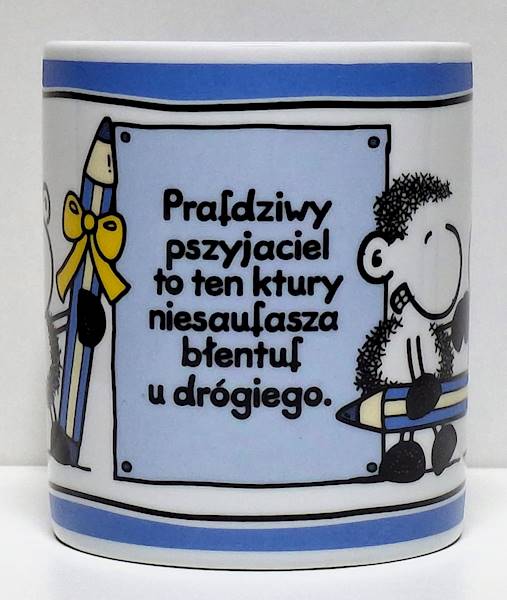 Kubek sheepworld "Prafdziwy pszyjaciel to ten ktury..." 330 ml