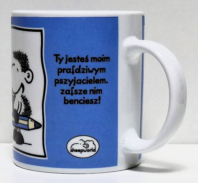 Kubek sheepworld "Prafdziwy pszyjaciel to ten ktury..." 330 ml