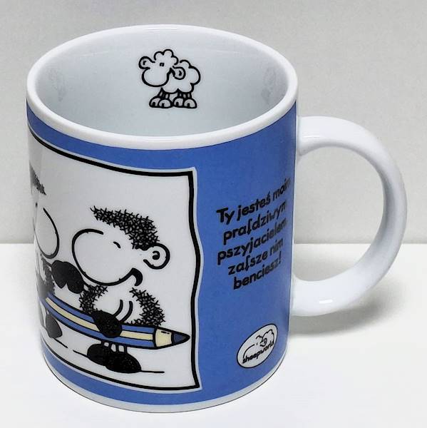 Kubek sheepworld "Prafdziwy pszyjaciel to ten ktury..." 330 ml