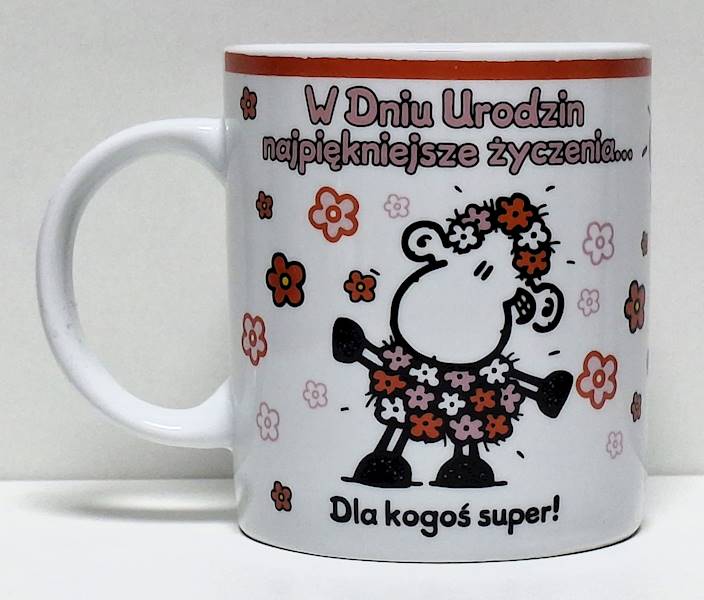 Kubek sheepworld "W Dniu Urodzin najpiękniejsze życzenia..." 330 ml