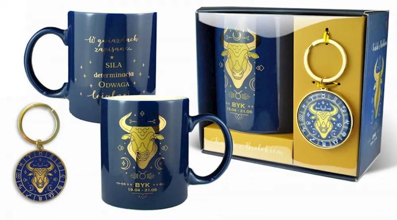 Kolekcja Astro: Kubek z brelokiem - BYK znak zodiaku