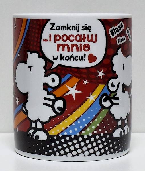 Kubek sheepworld "Zamknij się ... i pocałuj mnie w końcu!" 330 ml