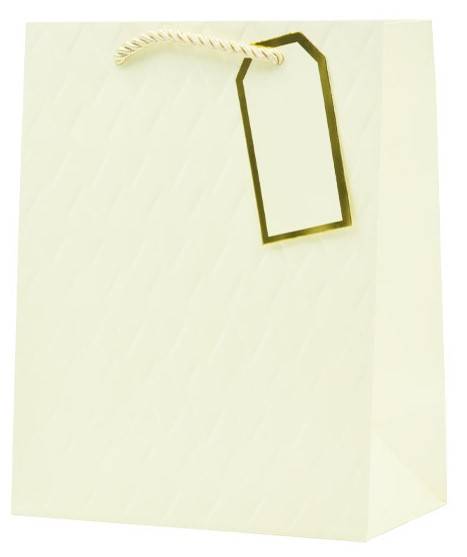 Torba prezentowa tłoczona (białe złoto) 23x18x10 cm QPM-119