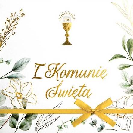 Zaproszenie z kopertą: na Pierwszą Komunię Świętą PMZ-121 (1 szt.)