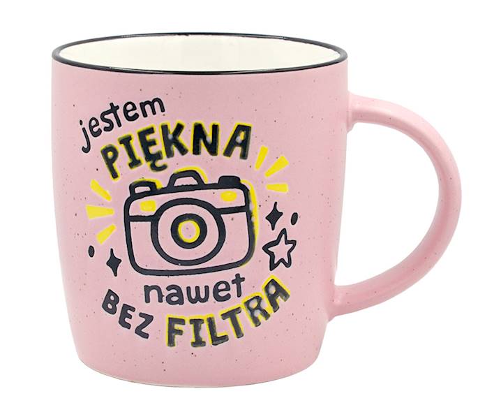 Kubek kukartka "jestem PIĘKNA nawet BEZ FILTRA" 350 ml UP-037