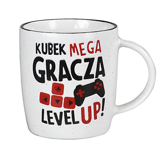 Kubek kukartka "KUBEK MEGA GRACZA LEVEL UP!" 350 ml UP-021
