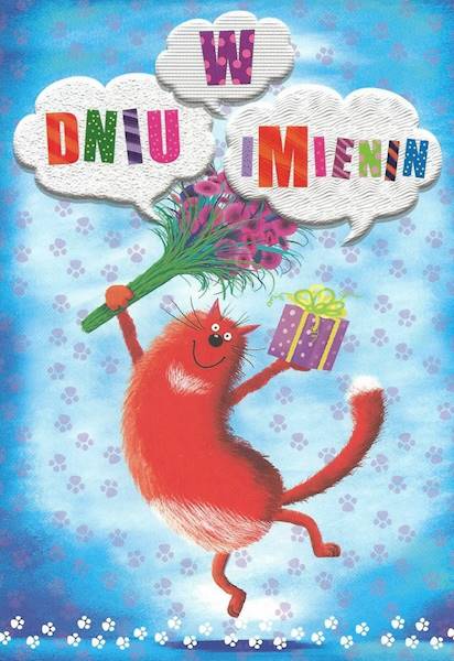 Karnet z kopertą: Z KOTEM 2. W DNIU IMIENIN