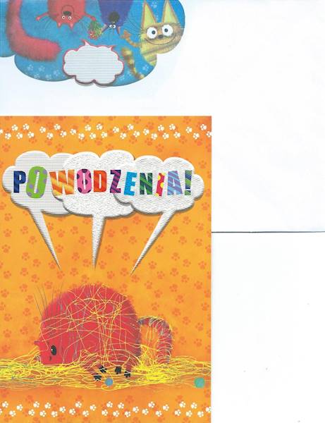 Karnet z kopertą: Z KOTEM 5. POWODZENIA