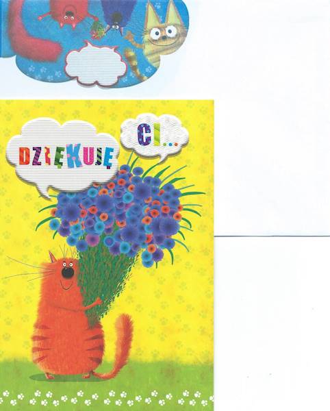 Karnet z kopertą: Z KOTEM 6. DZIĘKUJĘ CI...