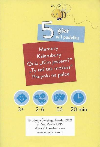 Gra, memory, kalambury, quizy, pacynki: Mali bohaterowie Biblii - karty