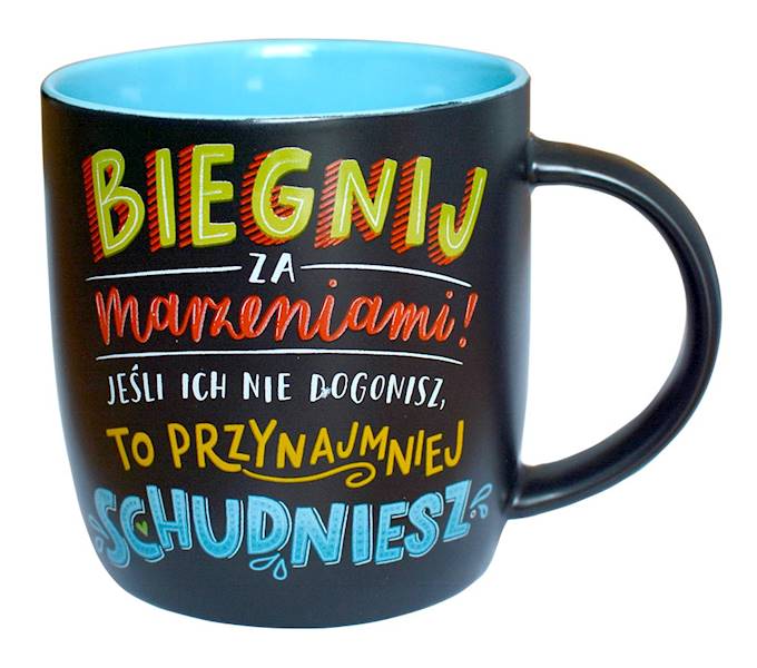 Kubek Tablicowy kukartka "Biegnij za marzeniami!..." 360 ml TB-002