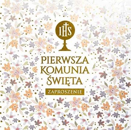 Zaproszenie z kopertą: na Pierwszą Komunię Świętą PMZ-135 (1 szt.)