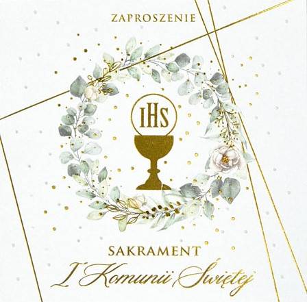 Zaproszenie z kopertą: na Pierwszą Komunię Świętą PMZ-134 (1 szt.)